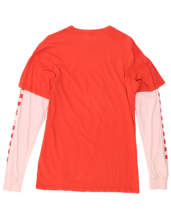Vans Mens Oversized Graphic Top Long Sleeve Medium Red Colourblock Cotton
