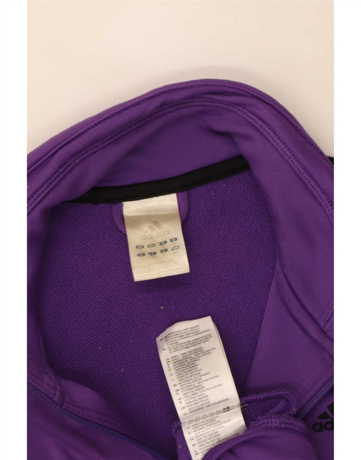 Adidas Womens Tracksuit Top Jacket UK 14 Medium Purple Polyester