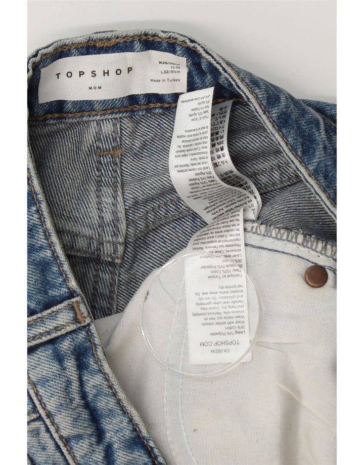 Topshop Dame Mom Tapered Jeans W26 L32 Blå Polyester