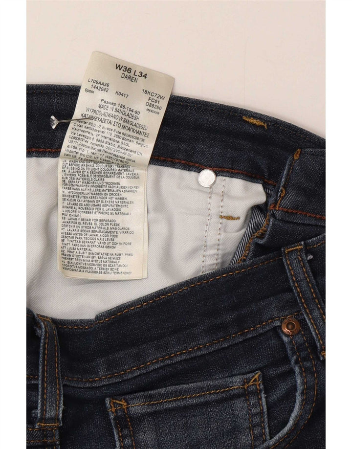 Lee Mens Daren Regular Straight Jeans W36 L34 Navy Blue Cotton