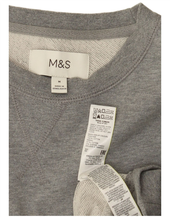 Marks & Spencer Mens Sweatshirt Jumper Medium Grey Flecked Cotton