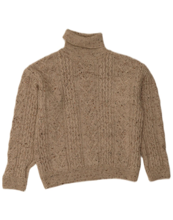 La Redoute Damen Crop Rollkragenpullover Pullover EU 44/46 XL Beige meliert