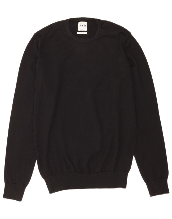 Maglione girocollo da uomo Zara piccolo in lana nera