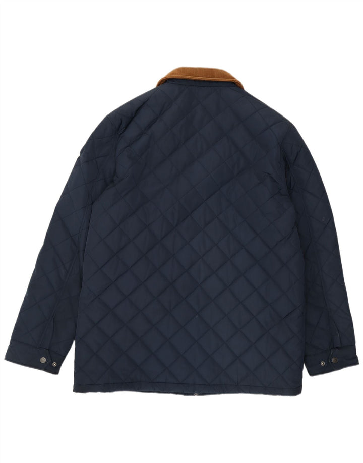 Crew Clothing Herre quiltet jakke UK 42 XL Navy Blue Polyester