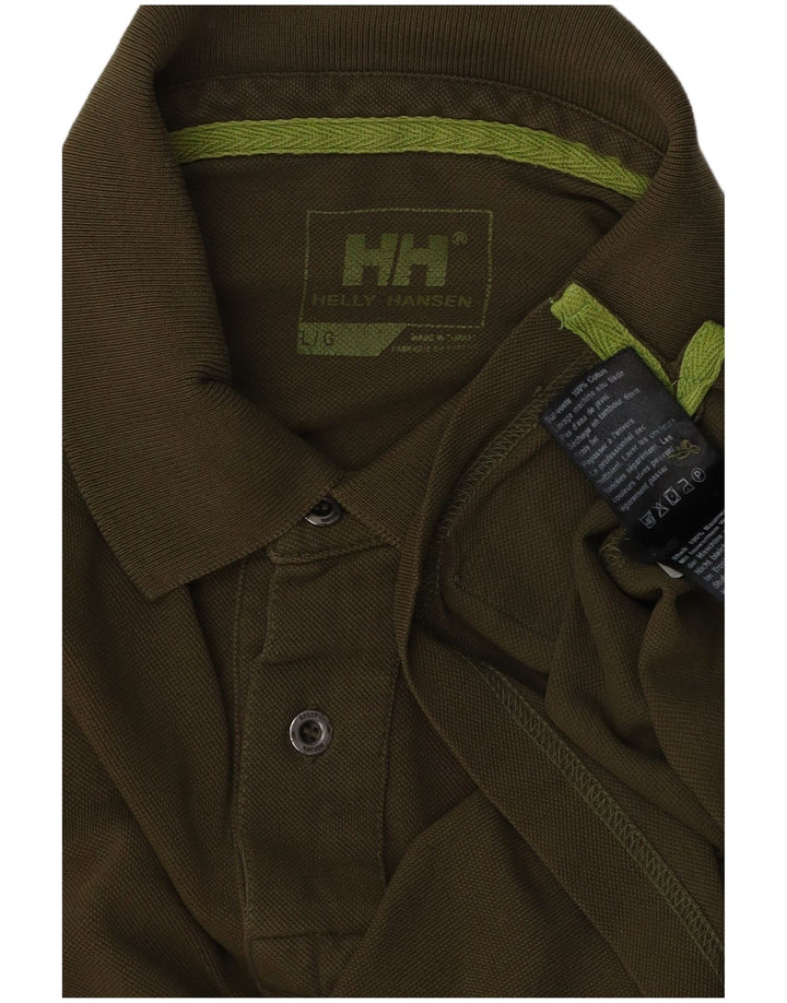 Polo grafica da uomo HELLY HANSEN grande in cotone kaki