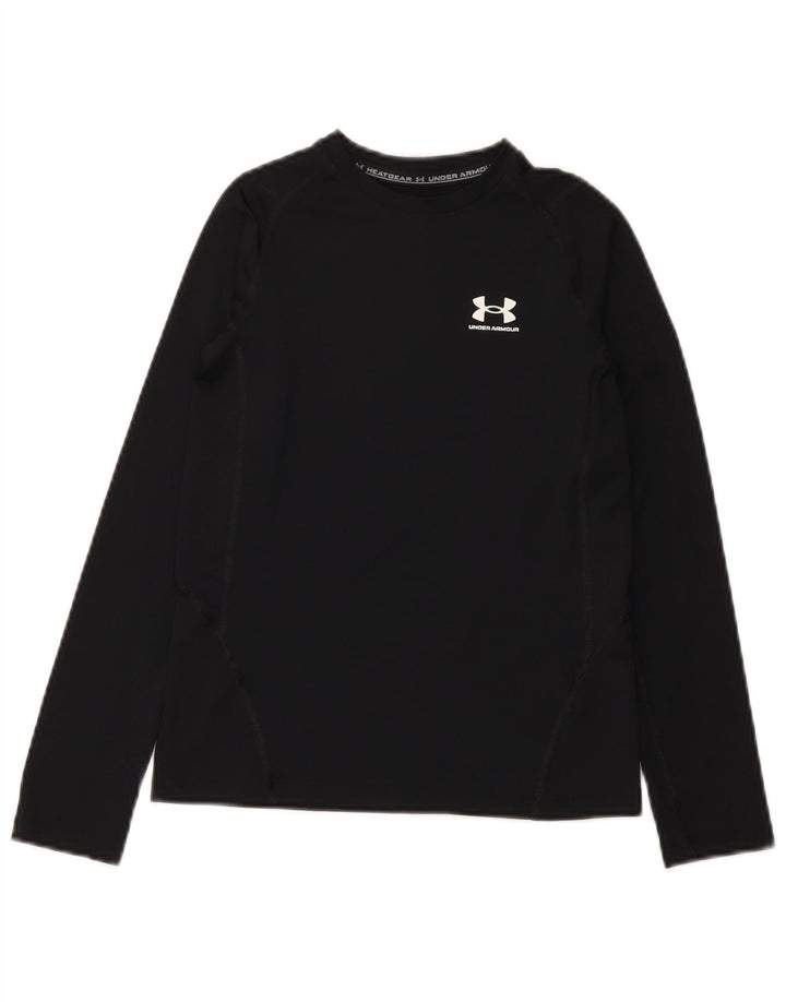 Under Armour Boys Heat Gear Top Long Sleeve 9-10 Years Medium Black