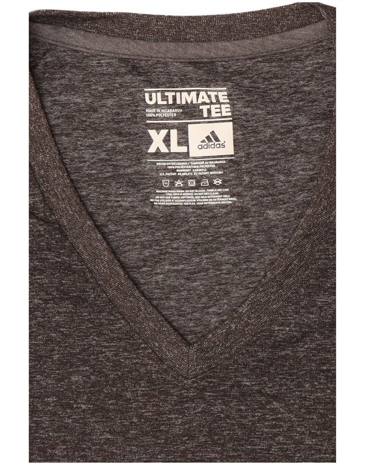 Adidas Womens T-Shirt Top UK 18 XL Grey Flecked Polyester