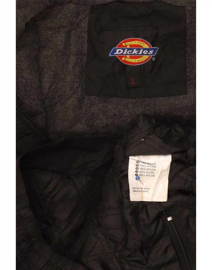 Dickies Mens Graphic Hooded Bomber Jacket UK 40 Large Black Nylon