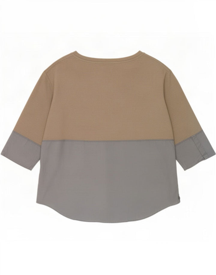 Cos Dame Top 3/4 ærmer UK 16 Large Grå Colourblock Polyester