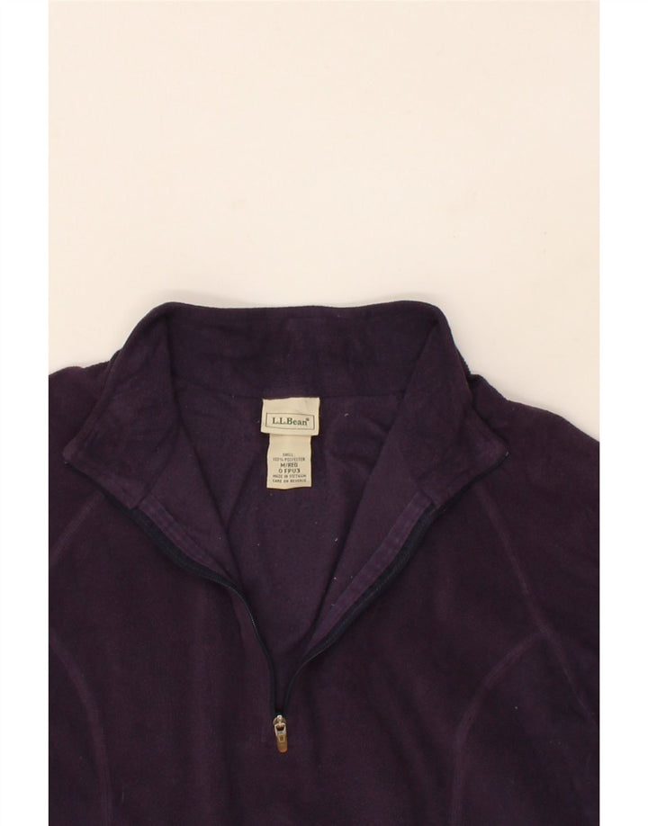 L.L.BEAN Womens Zip Neck Fleece Jumper UK 14 Medium Purple Polyester Vintage L.L.Bean and Second-Hand L.L.Bean from Messina Hembry 