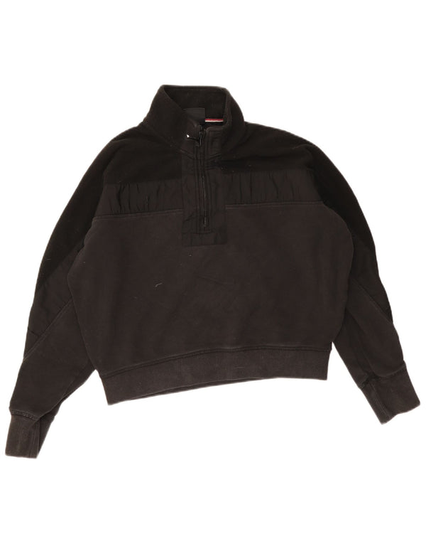 Superdry Damen Übergroßer Crop-Sweatshirt-Pullover UK 12 Medium Schwarz