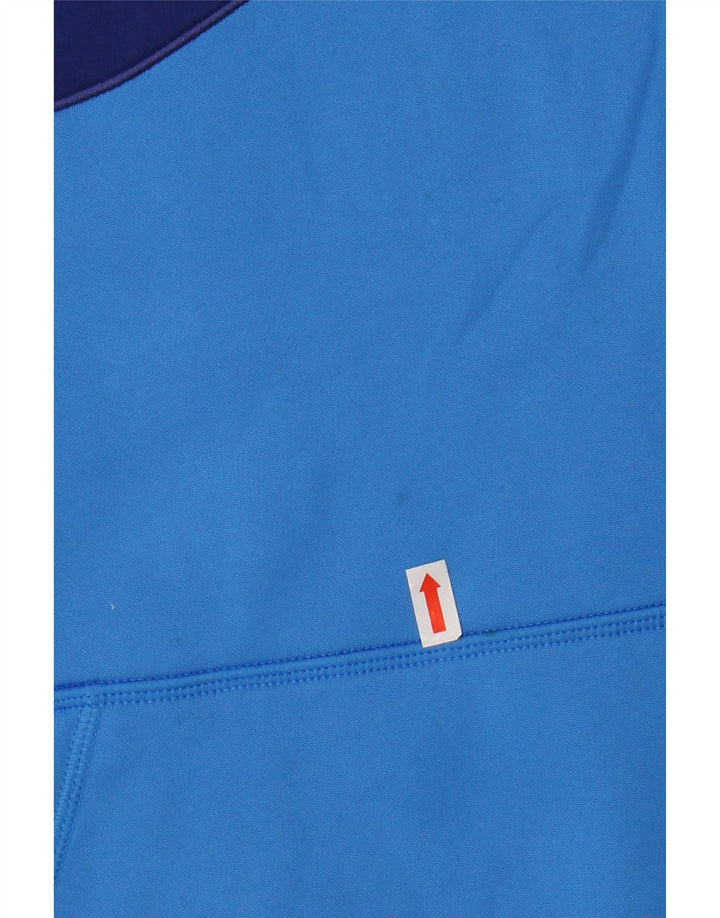 NIKE Womens Graphic Hoodie Jumper UK 14 Medium Blue Polyester