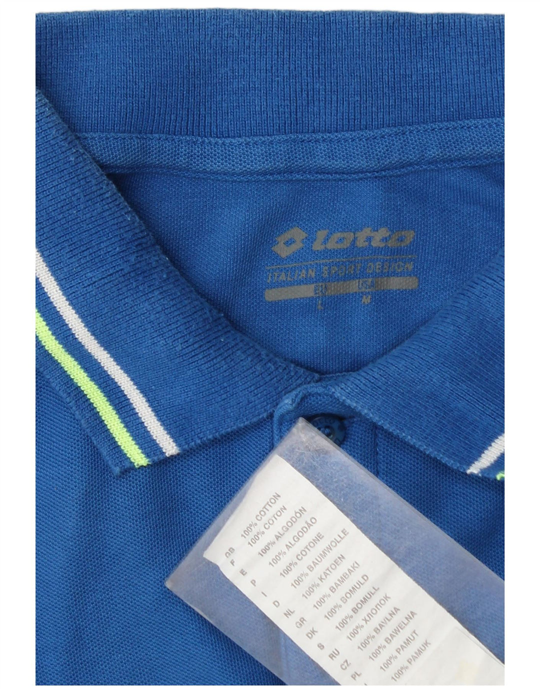 Lotto Mens Polo Shirt Medium Blue Cotton