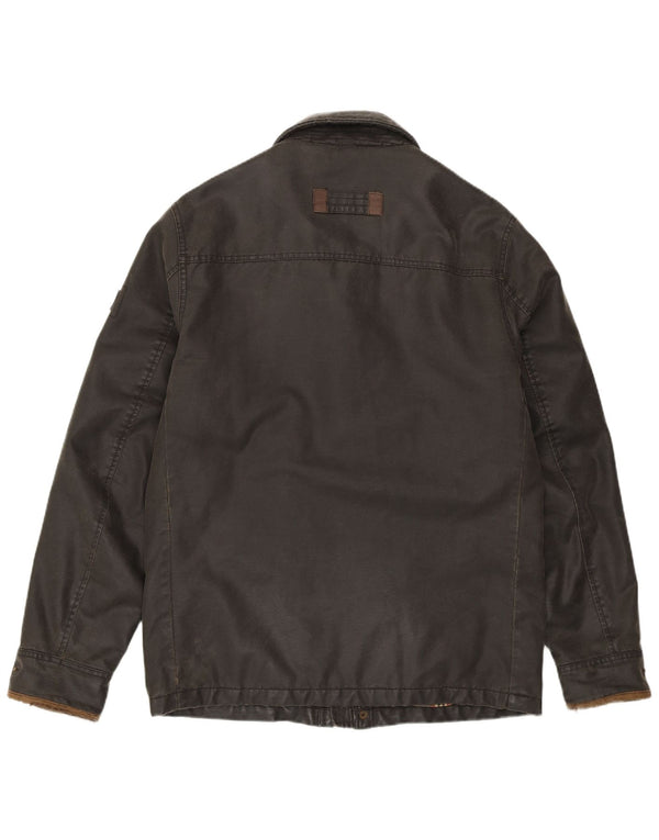 Chaqueta de algodón encerado para hombre Fat Face UK 36 Small Gris Poliéster