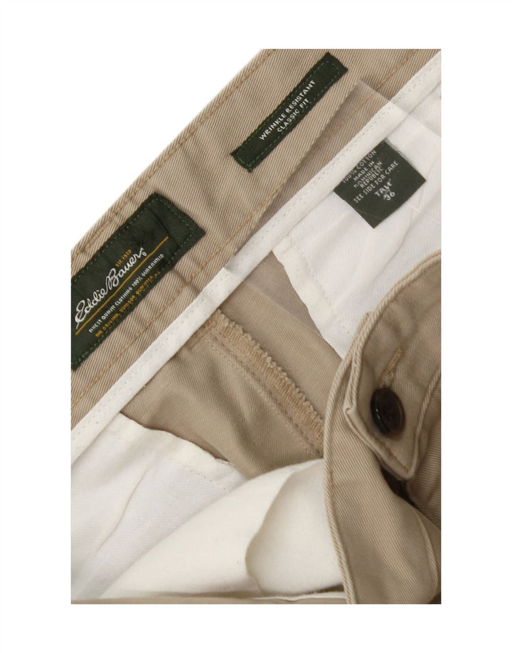 EDDIE BAUER Mens Tall Classic Fit Chino Trousers W36 L33 Brown Cotton Vintage Eddie Bauer and Second-Hand Eddie Bauer from Messina Hembry 