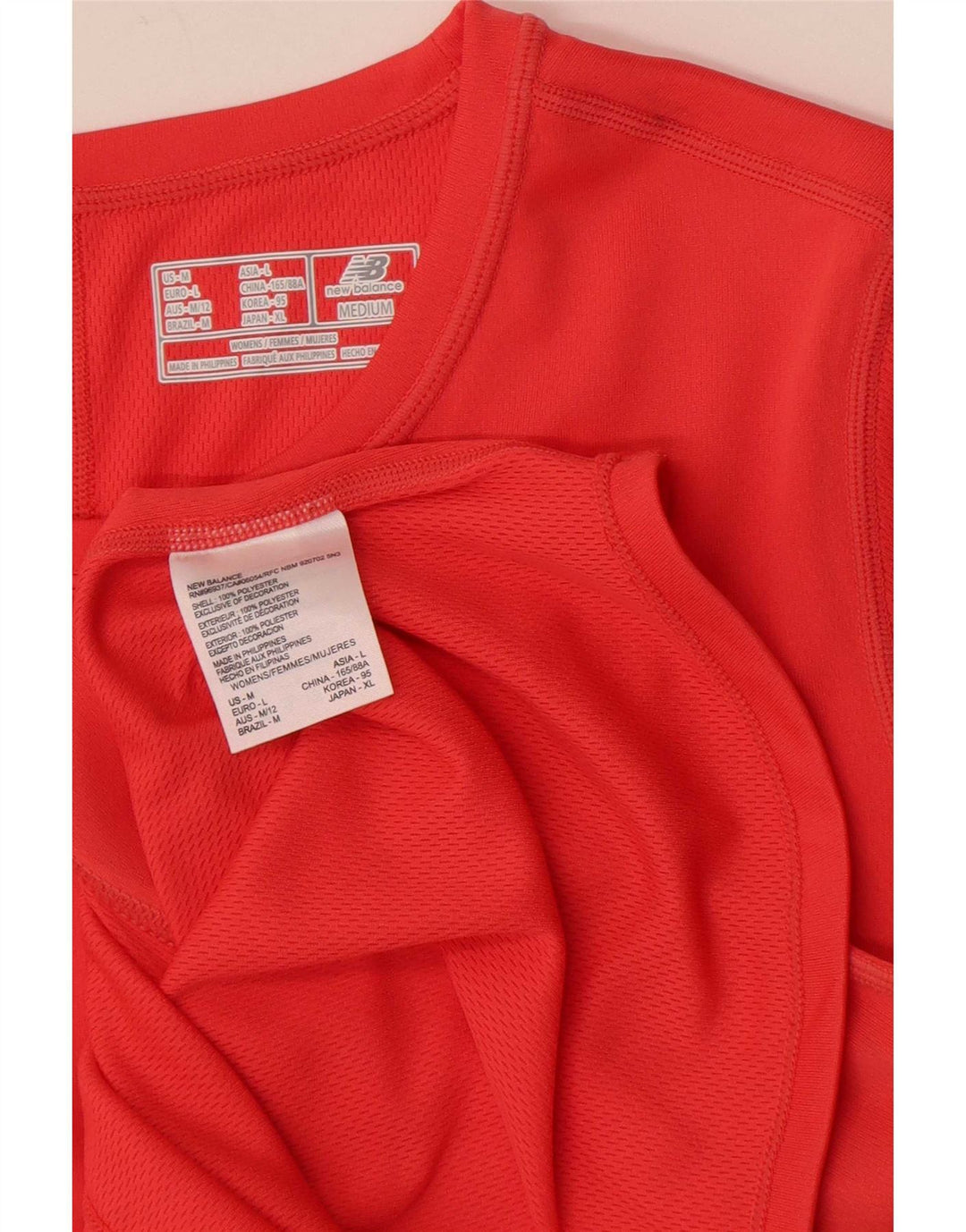 New Balance Womens T-Shirt Top UK 14 Large Red Polyester