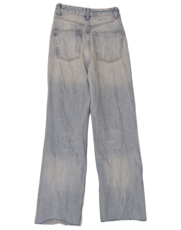 Zara Womens High Rise Wide Leg Jeans EU 34 2XS W24 L30 Blue