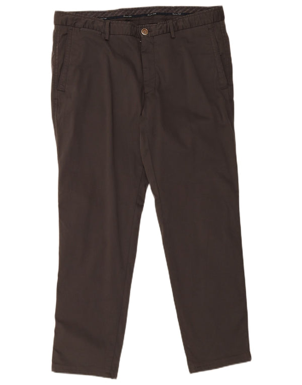 Massimo Dutti Mens Modern Fit Chino Trousers EU 44 Large W34 L29 Grey