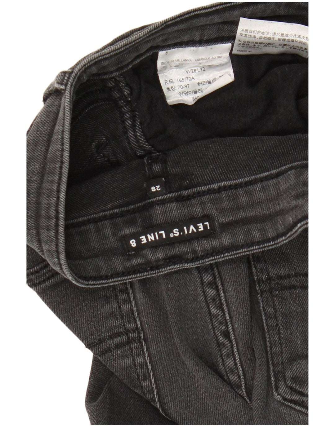 Levi's Womens Line 8 Skinny Jeans W28 L32 Grey