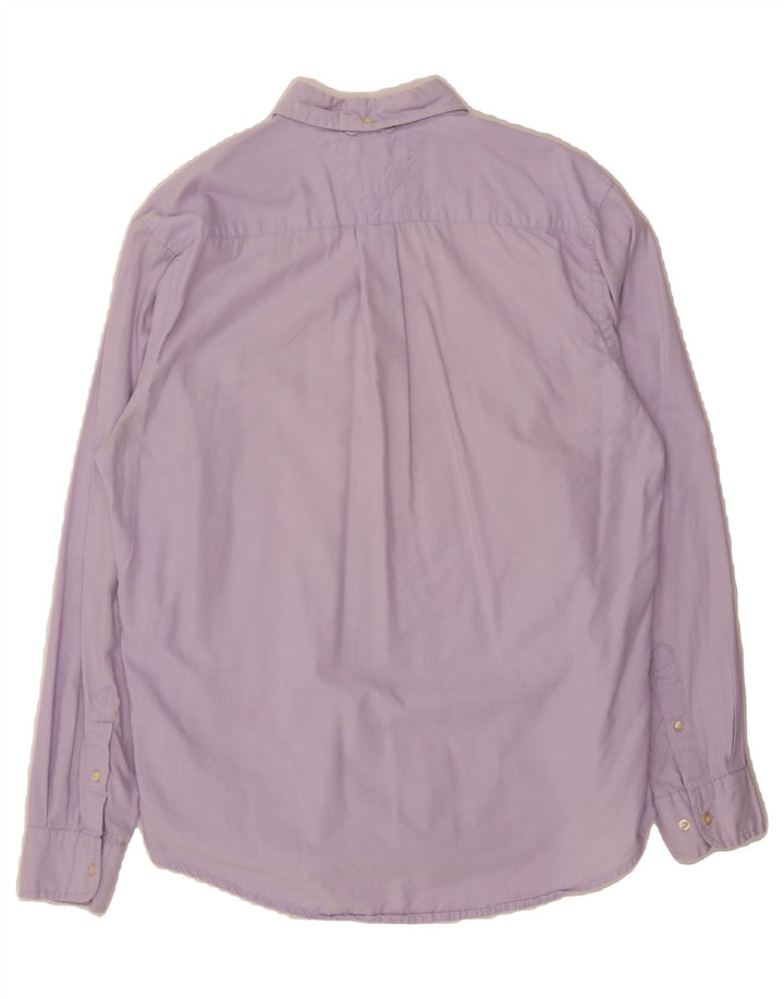 TOMMY HILFIGER Mens Classic Fit Shirt Medium Purple Cotton Vintage Tommy Hilfiger and Second-Hand Tommy Hilfiger from Messina Hembry 