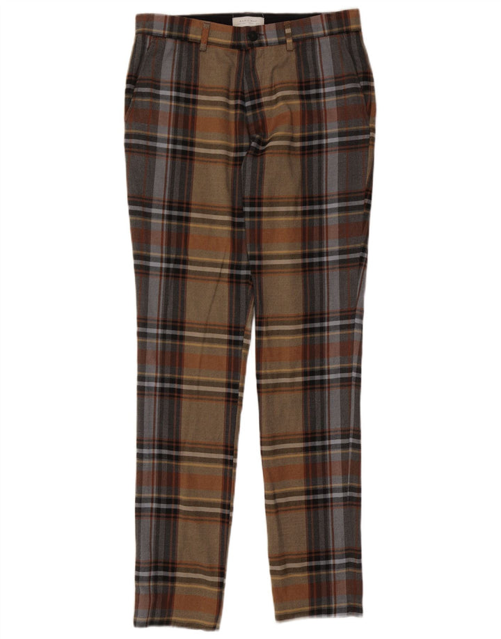 Zara Mens Slim Chino Trousers EU 40 Medium W31 L33 Multicoloured Plaid
