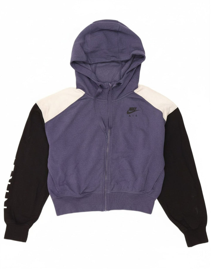 Suéter feminino Nike com capuz e zíper oversized UK 10 pequeno roxo