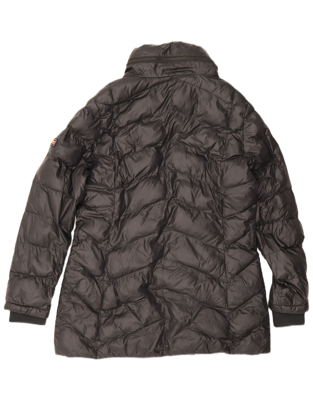 Giacca imbottita con cappuccio da donna Barbour UK 16 grande nera in poliammide
