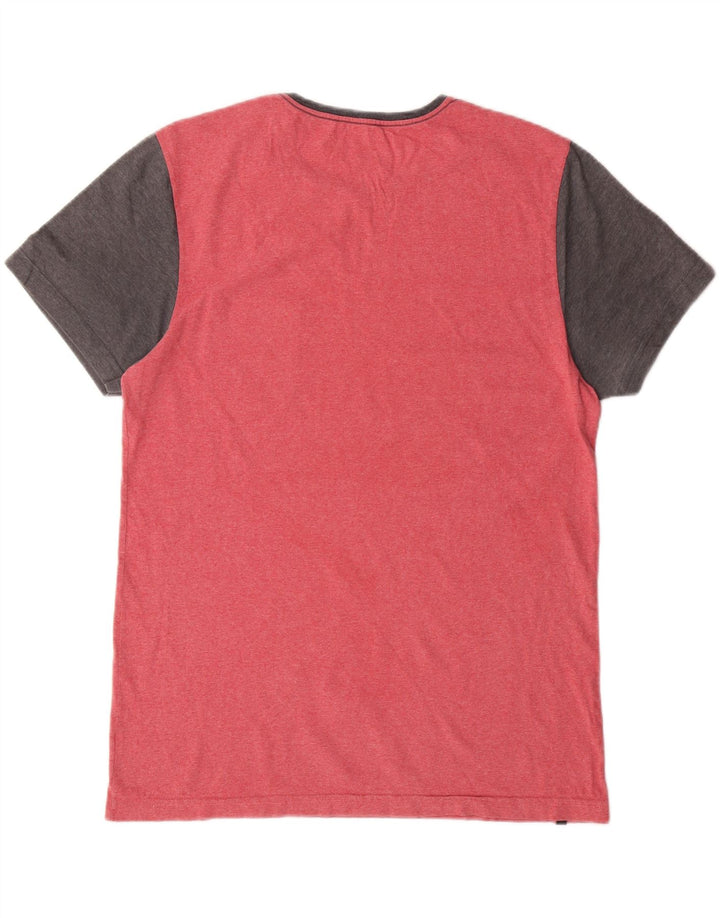 RIP CURL Mens Urban Fit T-Shirt Top Medium Pink Colourblock