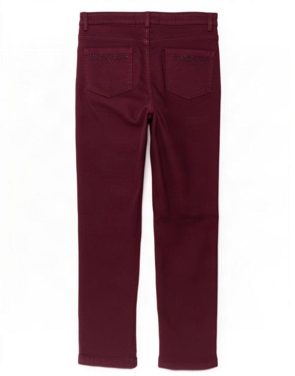 Pantaloni casual dritti da donna Marks & Spencer UK 12 medi W30 L28 Viola