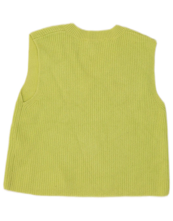 Zara Womens Crop Vest Débardeur UK 10 Petit Coton Vert