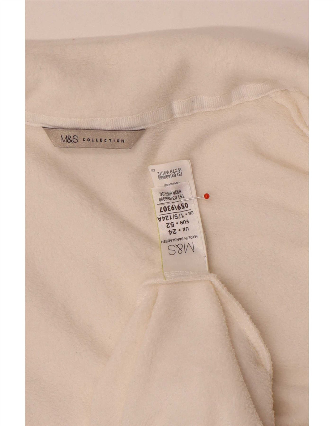 Giacca in pile da donna Marks & Spencer UK 24 4XL Poliestere bianco