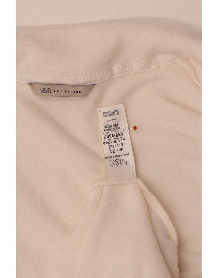 Giacca in pile da donna Marks & Spencer UK 24 4XL Poliestere bianco
