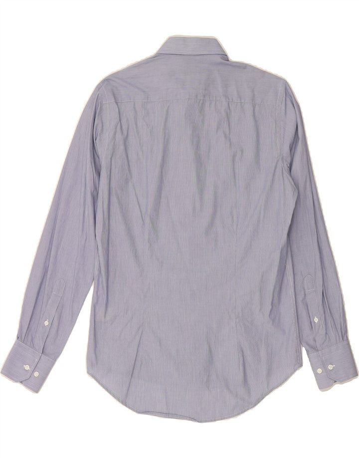 DACK'S Mens Slim Fit Shirt Small Blue Pinstripe Cotton Vintage Dack's and Second-Hand Dack's from Messina Hembry 