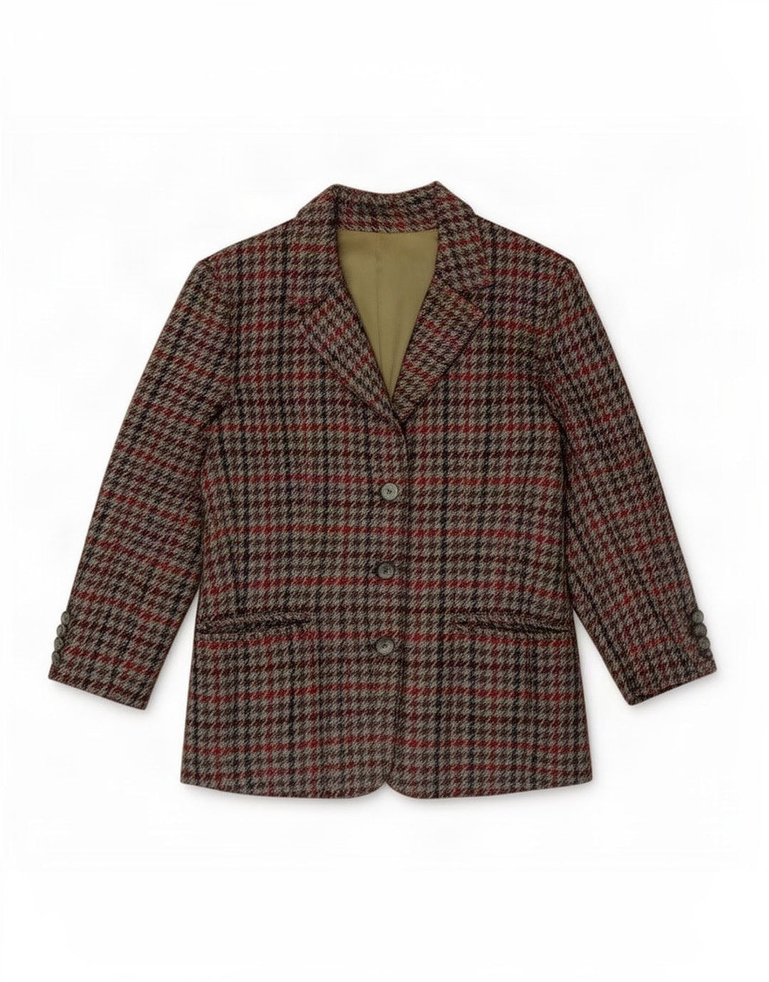 Vintage Womens Blazer Jacket UK 12 Medium Multicoloured Houndstooth