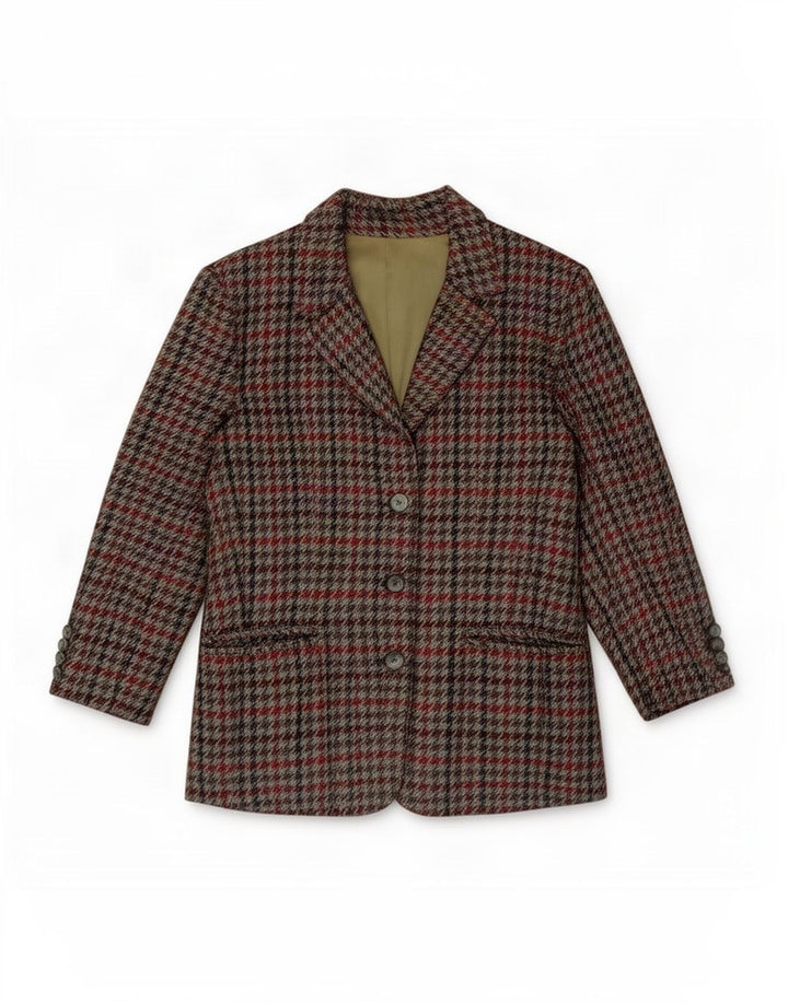 Vintage Womens Blazer Jacket UK 12 Medium Multicoloured Houndstooth