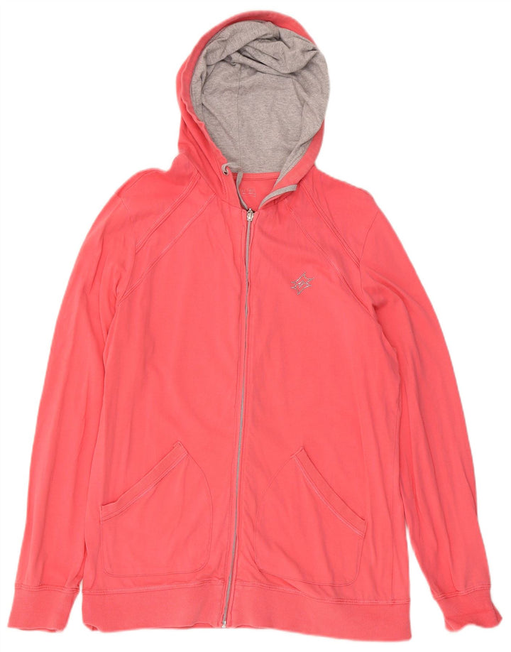 Lotto Womens Zip Hoodie Sweater UK 10 Medium Pink