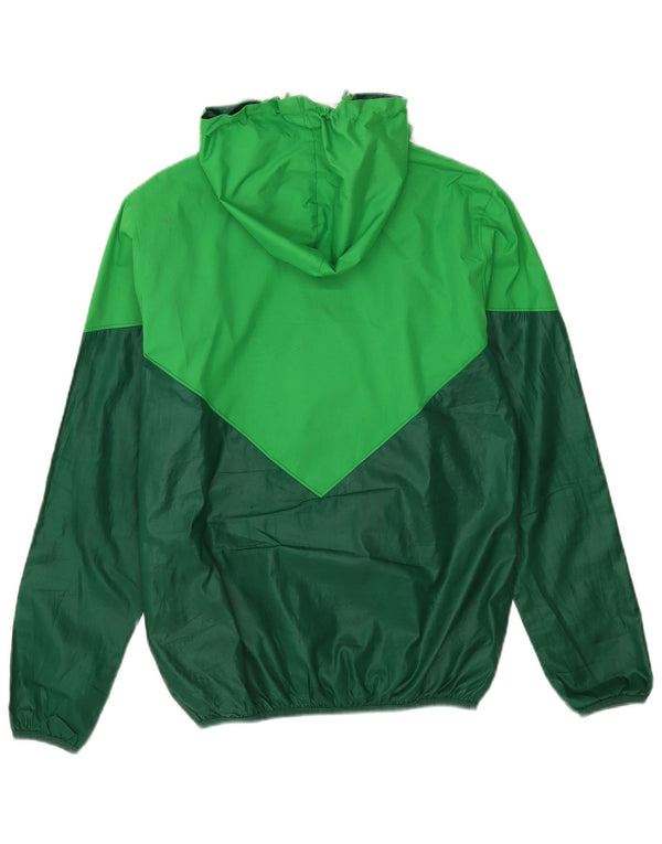 Adidas Mens kapucnis esőkabát UK 34 XS Green Colourblock poliészter