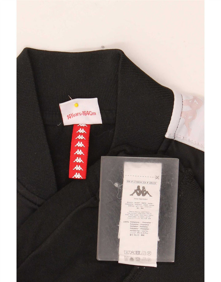 Kappa Boys Graphic Tracksuit Top Jacket 13-14 Years Black Colourblock