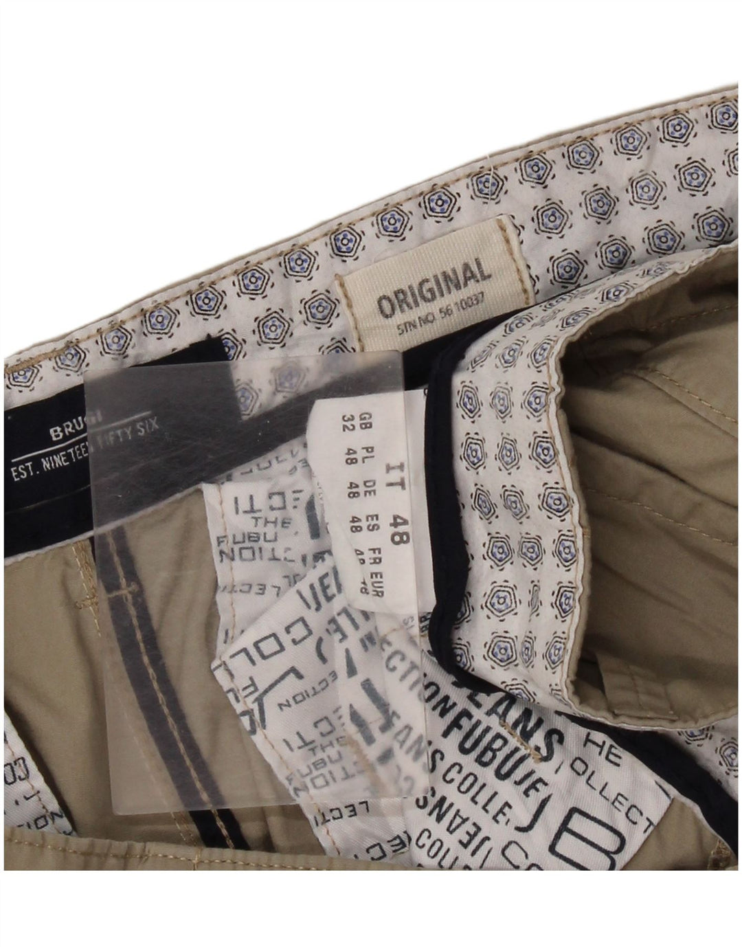 Brugi Mens Cargo Shorts W32 Medium Beige