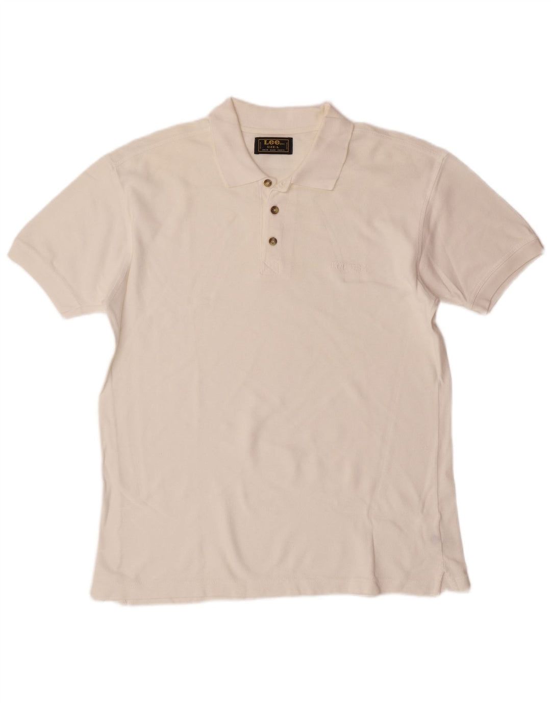 LEE Poloshirt til mænd Stor hvid bomuld