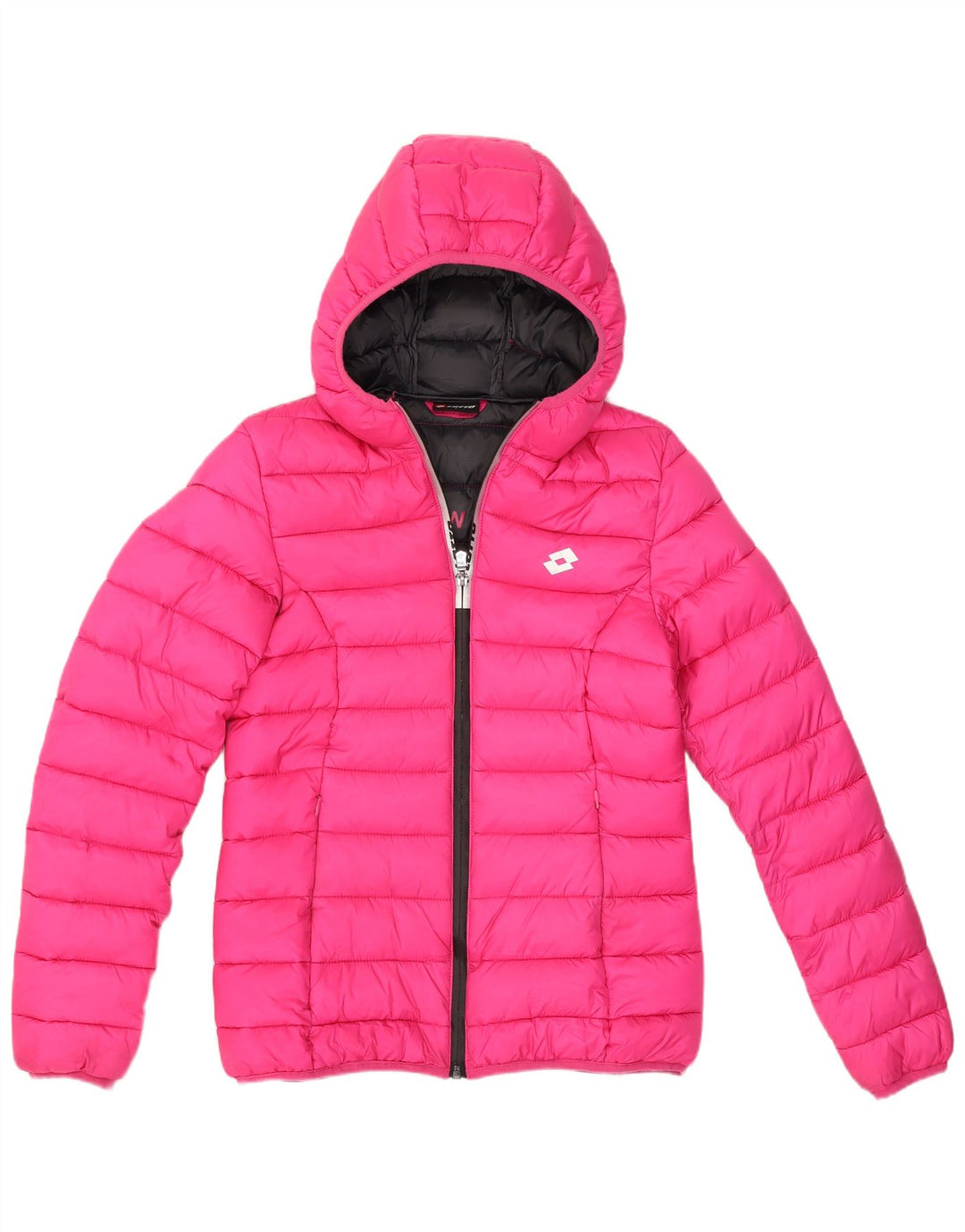 Lotto Womens Hooded Padded Jacket UK 10 Small Pink Polyester