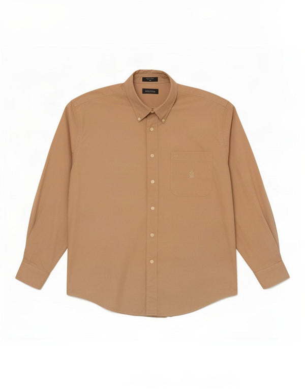 Nautica Mens Shirt XL Beige Cotton