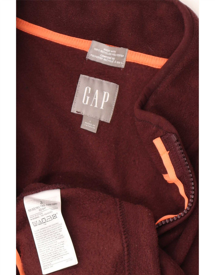 Gap Mens Zip Neck Fleece Jumper Large Burgundy Polyester