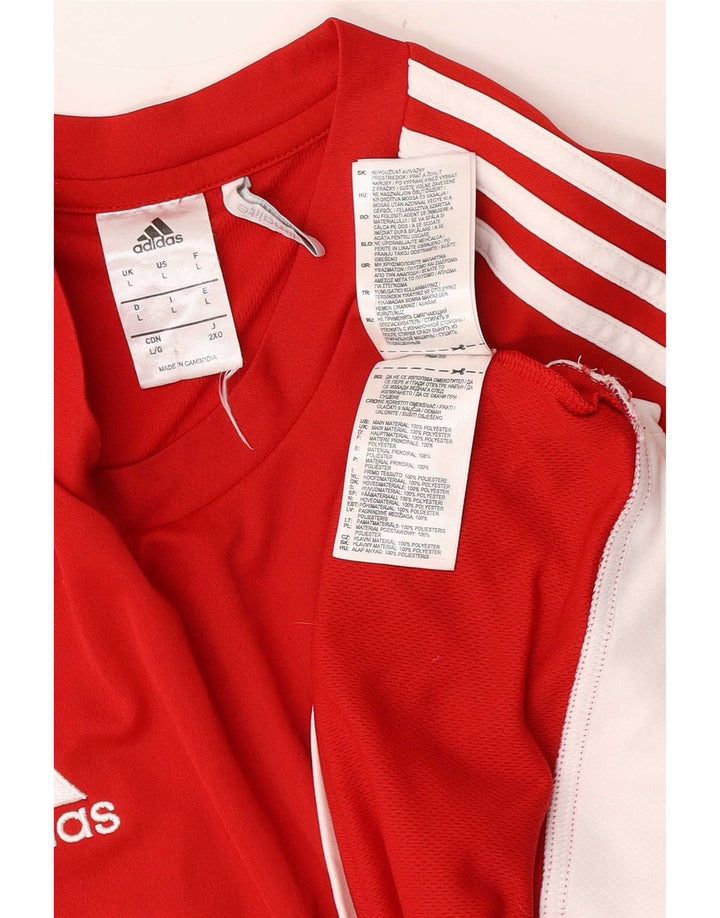 Adidas Mens Climalite Graphic T-Shirt Top Large Red Polyester