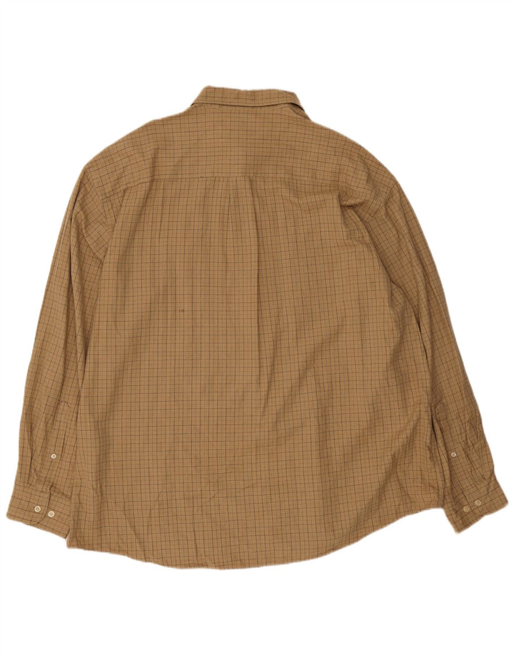 Nautica Mens Flannel Shirt 2XL Beige Check Cotton