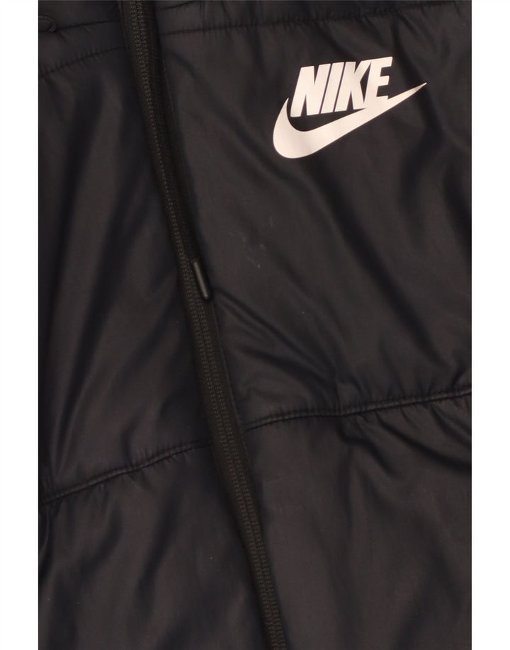 Γυναικείο μπουφάν Nike με κουκούλα UK 10 Small Black Polyester