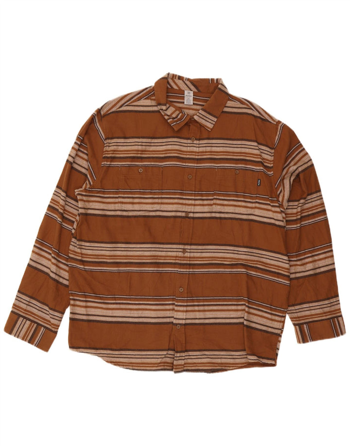 Hurley Chemise en flanelle pour homme 2XL Marron rayé