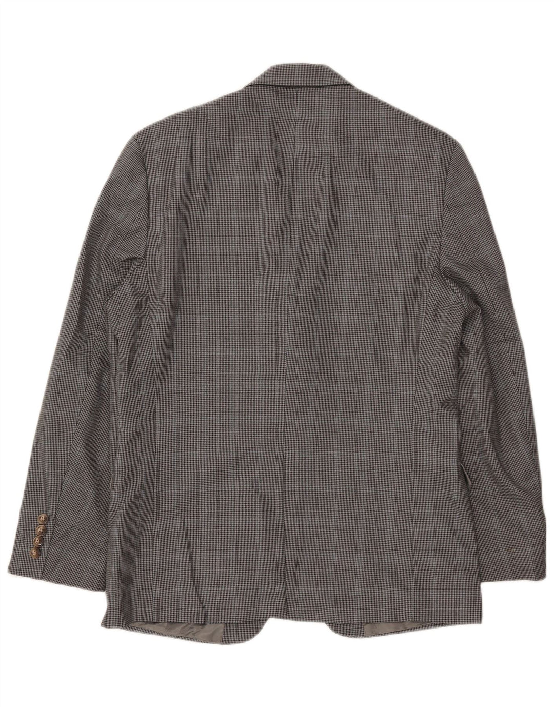 CHAPS Mens 2 Button Blazer Jacket UK 38 Medium Grey Houndstooth Polyester
