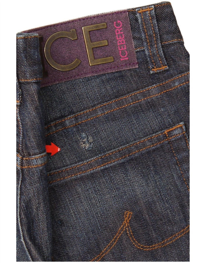 Iceberg Womens Slim Jeans W32 L32 Navy Blue Cotton
