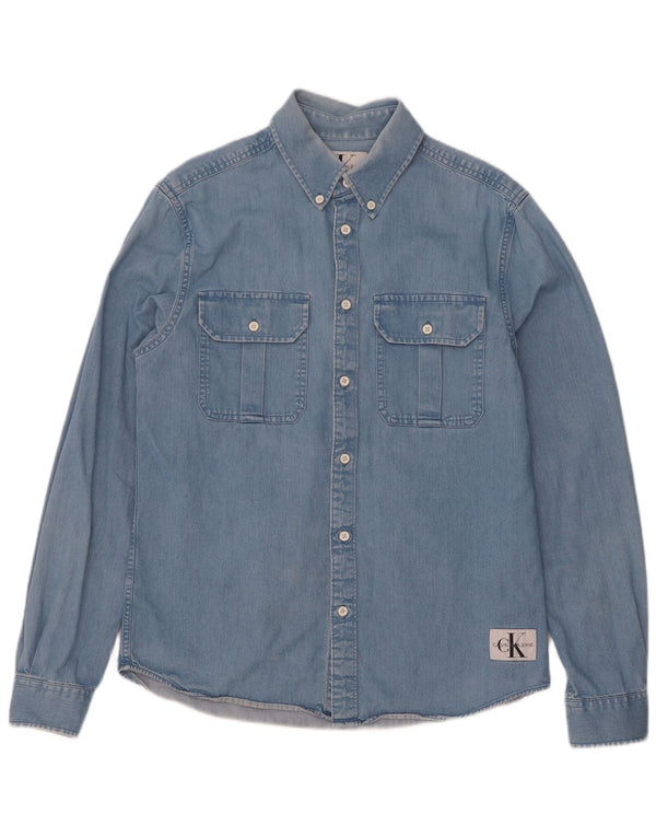 Calvin Klein Jeans Mens Regular Fit Denim Shirt Medium Blue Cotton